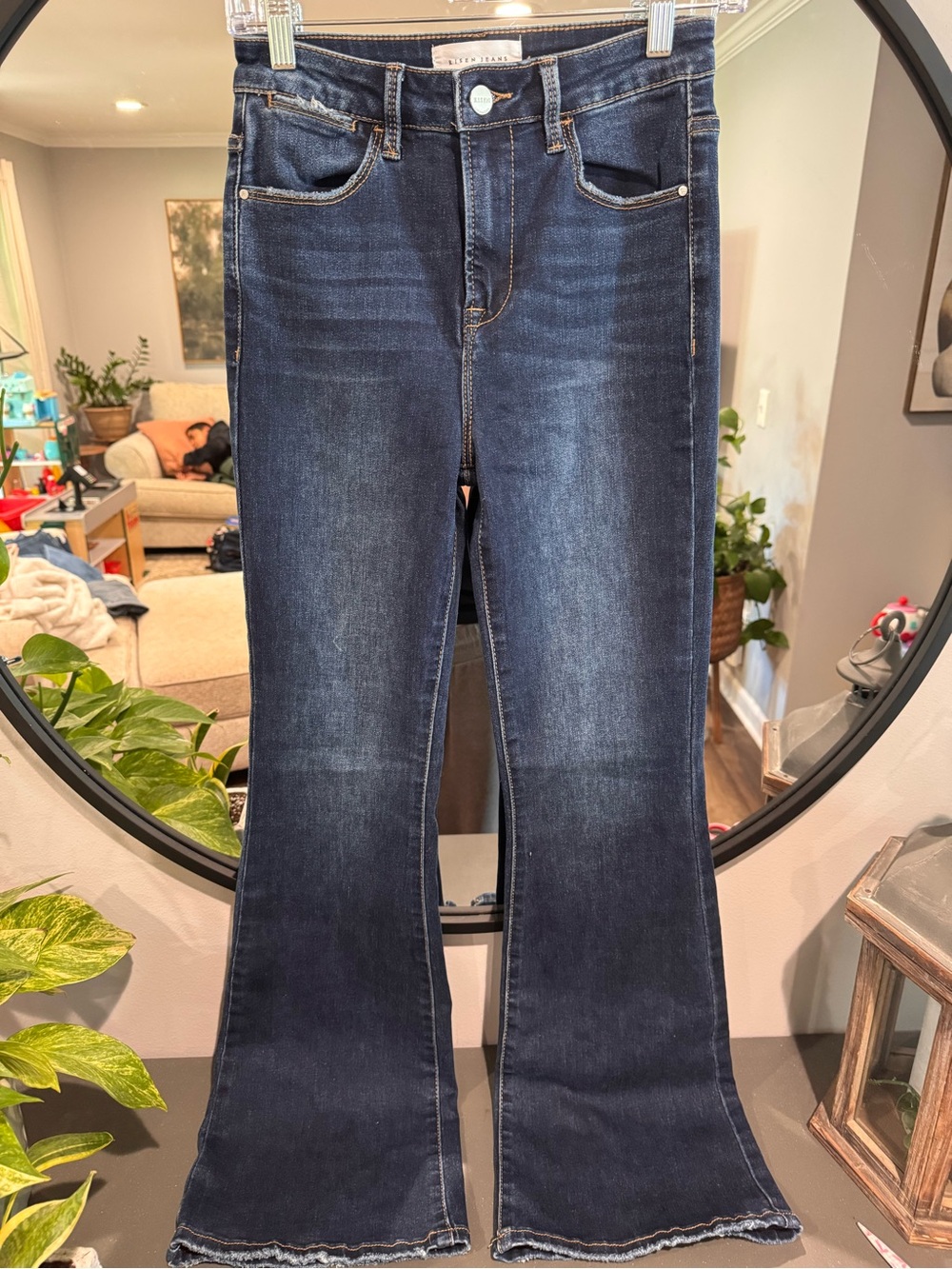 Risen  High-Rise Dark Blue Flare Jeans